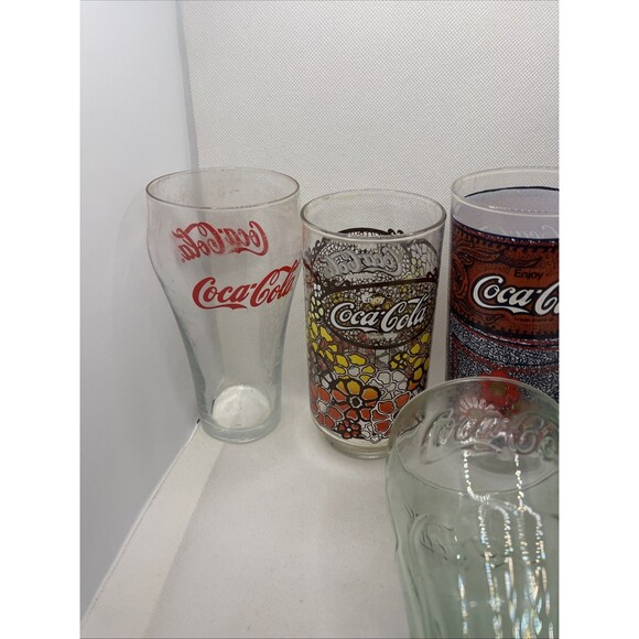 Vintage Coca-Cola - Coke Drink Glasses Cups Lot Of 6 - Nice Variety Lot - Picture 2 of 8